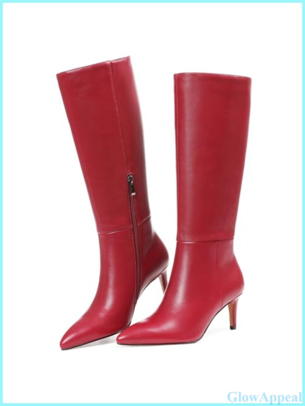 Pointed Toe Stiletto Heel Knee High Boots PU Leather